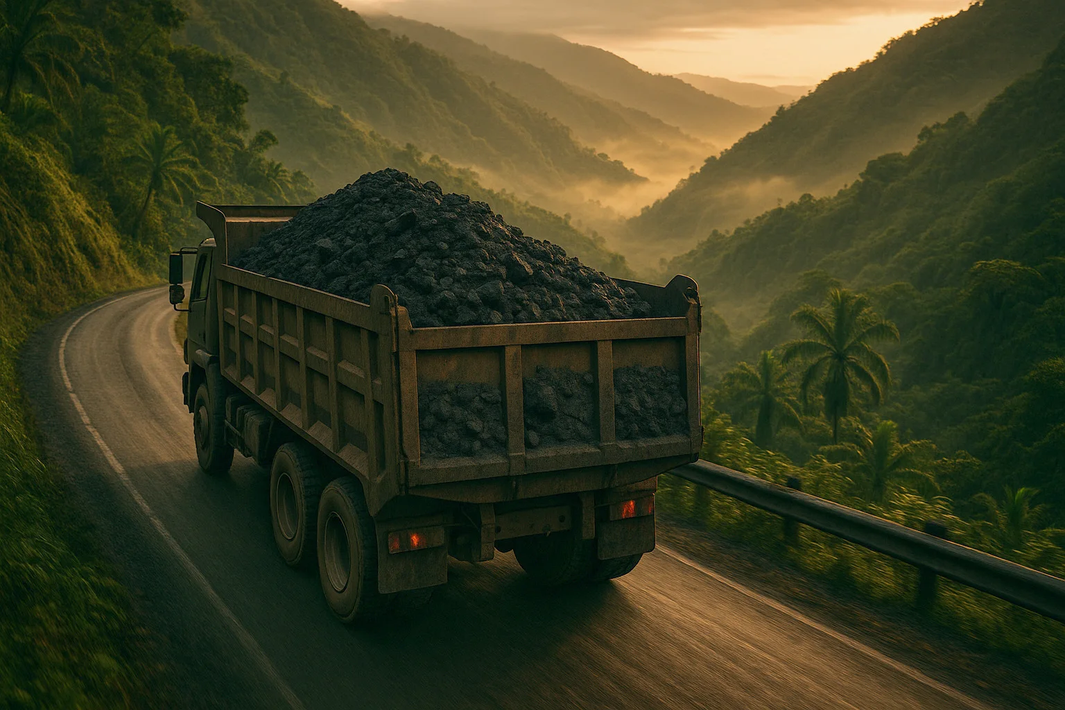 Transporte terrestre de carga por carretera de montaña